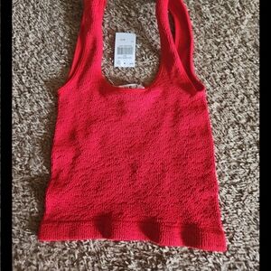 Jessica Simpson Jeans/Red ribbed tank